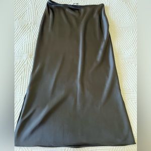 Top shop black satin skirt